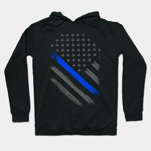 Thin Blue Line Flag Tactical Hoodie by bluelinemotivation